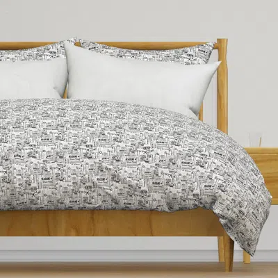Spoonflower Newspaper Small Duvet Cover