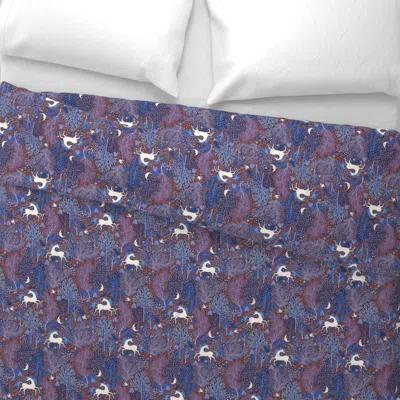 Spoonflower Nocturnal Unicorns Small Scale Wide Cotton Sateen 3.5 oz 26" X 20" Standard Knife Edge