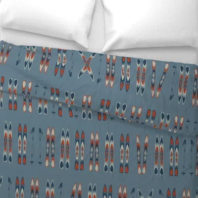 Spoonflower Nordic Ski Blue (large) Euro Pillow Sham