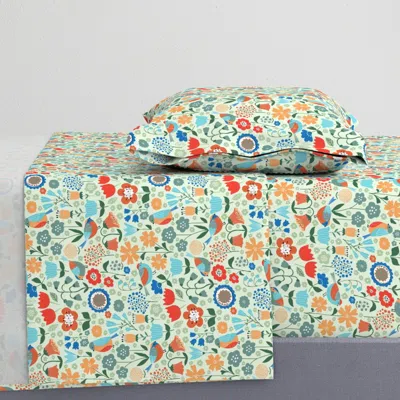 Spoonflower Nordic Winter Garden - S Twin Sheet Set