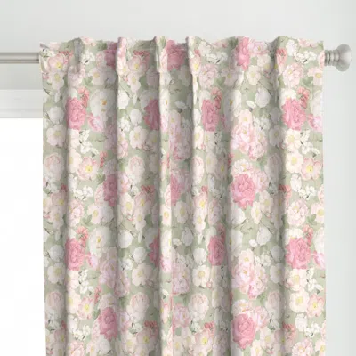 Spoonflower Nostalgic Pink And White Curtain Panel