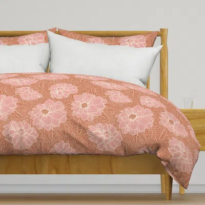 Spoonflower Notion - Rust And Ivory - Duvet Cover In Brown