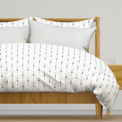 Spoonflower Nouveau Navy Duvet Cover