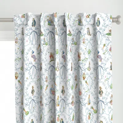 Spoonflower Nursery Rhyme Toile White Curtain Panel