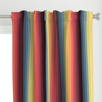 Spoonflower Oahu Sunset Stripe Curtain Panel