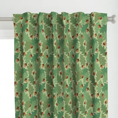 Spoonflower Oak Leaves And Acorns Curtain Panel