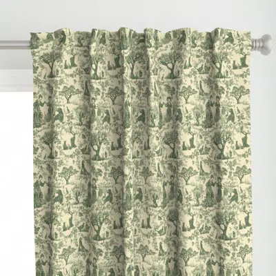 Spoonflower Oak Savanah Toille Sage Curtain Panel