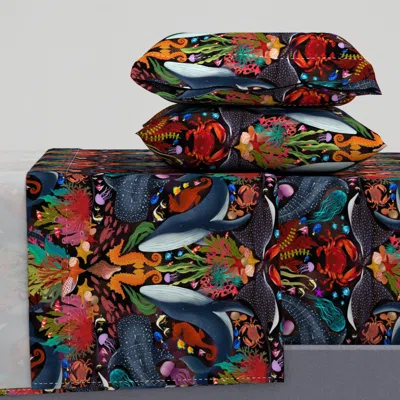 Spoonflower Ocean Life King Sheet Set