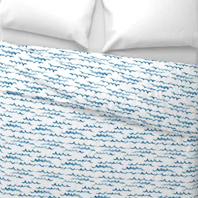Spoonflower Ocean Waves - Nursery Baby Kids Simple Design Wide Cotton Sateen 3.5 oz 26" X 20" Standard Knife Edg