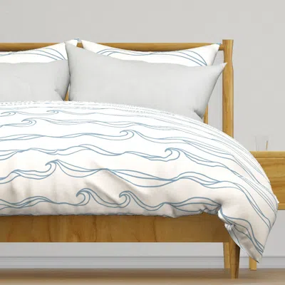 Spoonflower Ocean Waves (on White) Duvet Cover