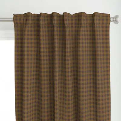 Spoonflower Ochre & Brown Mini Curtain Panel