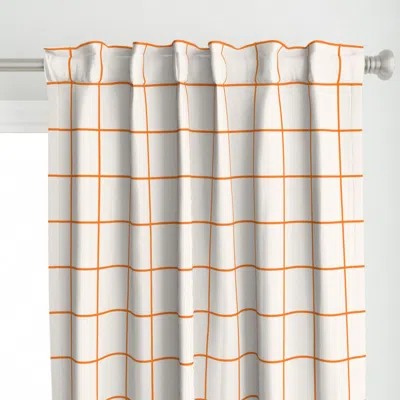 Spoonflower Off-white / Brite Red Curtain Panel