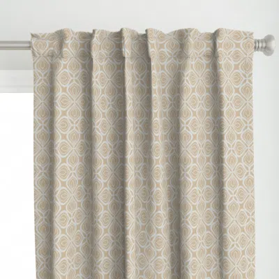 Spoonflower Ogee Petals In Soft Sand Curtain Panel