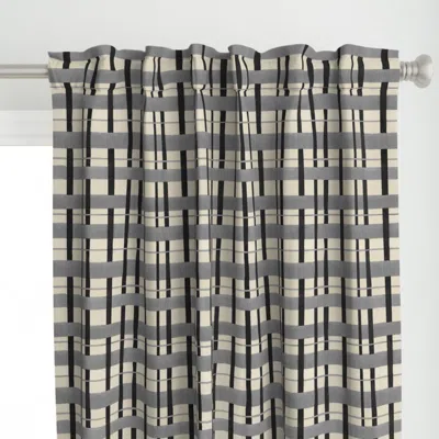 Spoonflower Openweave Charcoal Gray Curtain Panel