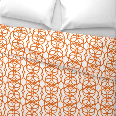 Spoonflower Orange Circles Wide Cotton Sateen 3.5 oz 26" X 20" Standard Knife Edge