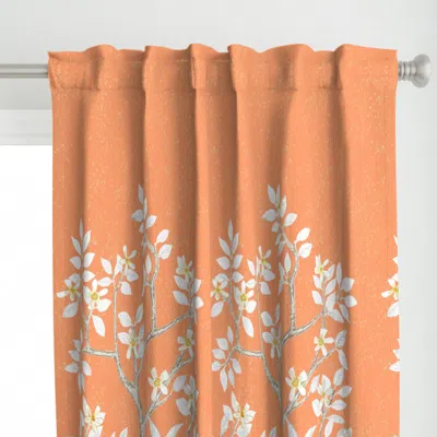 Spoonflower Orange Grey Citrus Curtain Panel
