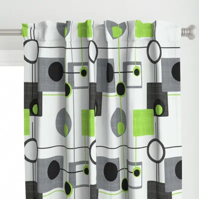 Spoonflower Orbs And Squares Green Curtain Panel