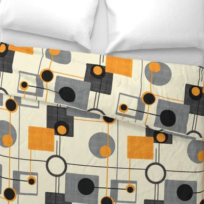 Spoonflower Orbs And Squares Orange And Cream King Pillow Sham