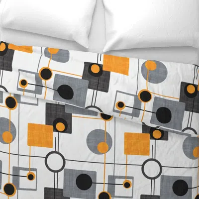 Spoonflower Orbs And Squares Orange And White50 King Pillow Sham