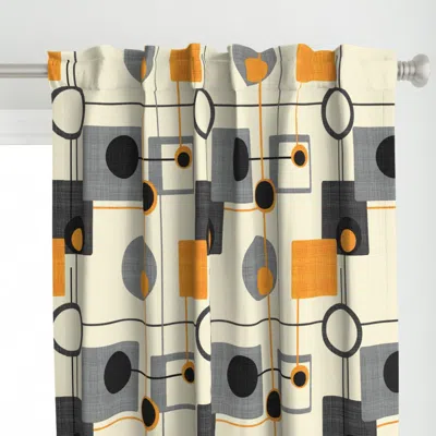 Spoonflower Orbs And Squares Orange Curtain Panel