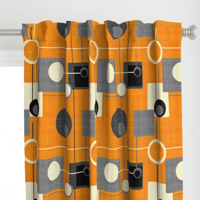 Spoonflower Orbs And Squares Orange Curtain Panel