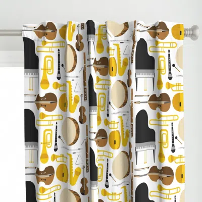 Spoonflower Orchestra Playing As A Curtain Panel
