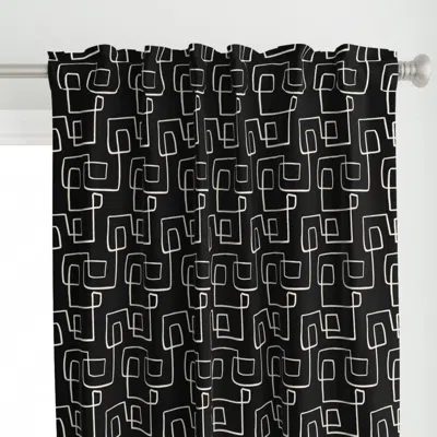 Spoonflower Organic Shapes Black (7) Curtain Panel