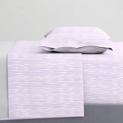 Spoonflower Organic Stripe Lilac Purple By Jac Slade Twin Sheet Set