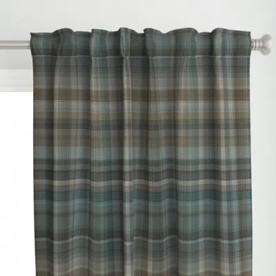 Spoonflower Outdoors Plaid - Fine Curtain Panel
