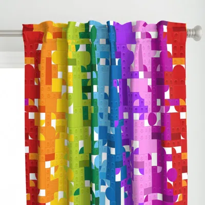 Spoonflower Oversize Rainbow Building Curtain Panel