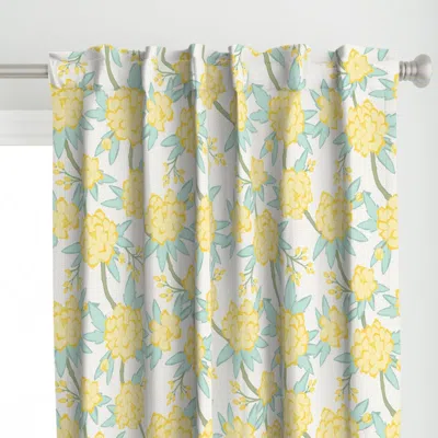Spoonflower Paeonia In Yellow And Curtain Panel