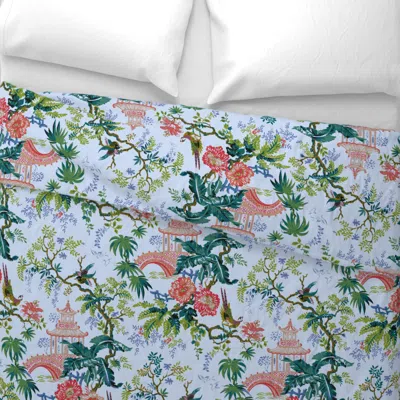 Spoonflower Pagoda Toile Kate 2 King Pillow Sham