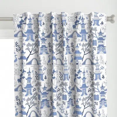 Spoonflower Pagodas Curtain Panel