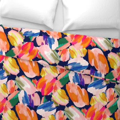 Spoonflower Paint Splashes Big Navy Wide Cotton Sateen 3.5 oz 26" X 20" Standard Knife Edge