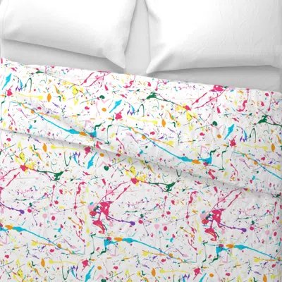 Spoonflower Paint Splatter Wide Cotton Sateen 3.5 oz 26" X 20" Standard Knife Edge