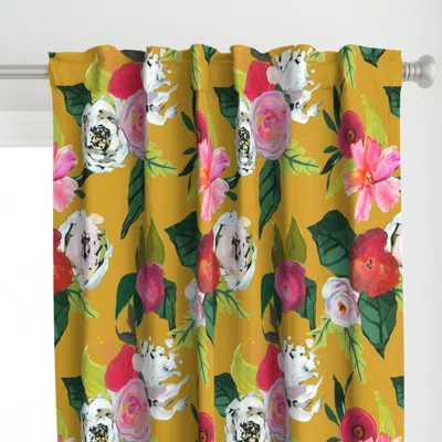 Spoonflower Painted Rose Garden // Curtain Panel