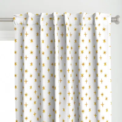 Spoonflower Painted Stars White - Curtain Panel