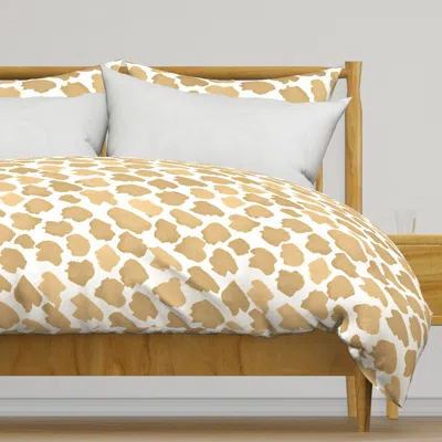 Spoonflower Painted Watercolor Abstract Duvet Cover In Yellow