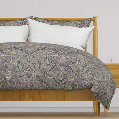 Spoonflower Paisley Garden Lilac Duvet Cover