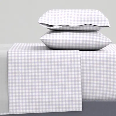 Spoonflower Pale Lilac Gingham Full Sheet Set