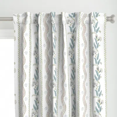 Spoonflower Pale Pink Sage And Blue Curtain Panel