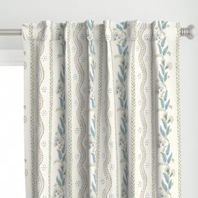 Spoonflower Pale Pink Sage And Blue Curtain Panel