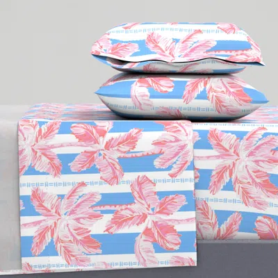 Spoonflower Palm Beach Cabana Stripe Queen Sheet Set
