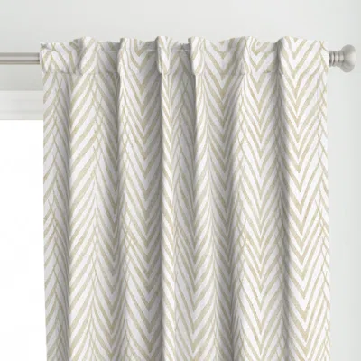 Spoonflower Palm Leaf Stripe Vi Beige Curtain Panel