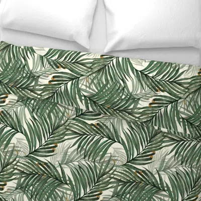 Spoonflower Palm Leaves King Pineapple Wide Cotton Sateen 3.5 oz 26" X 20" Standard Knife Edge