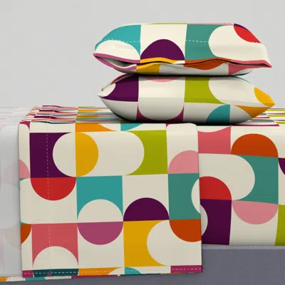 Spoonflower Palm Springs Modern Geometric Pattern Full Sheet Set