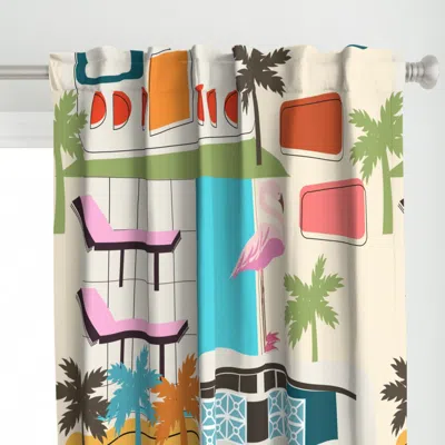 Spoonflower Palm Springs- Retro Oasis Curtain Panel