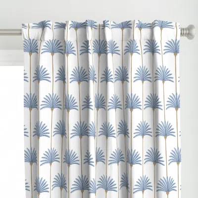 Spoonflower Palm Stripes - Dusty Blue Curtain Panel