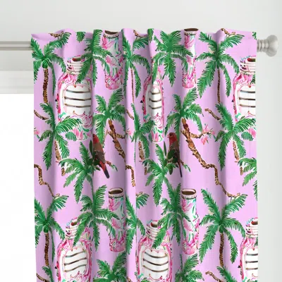 Spoonflower Palm Trees Birds And Curtain Panel