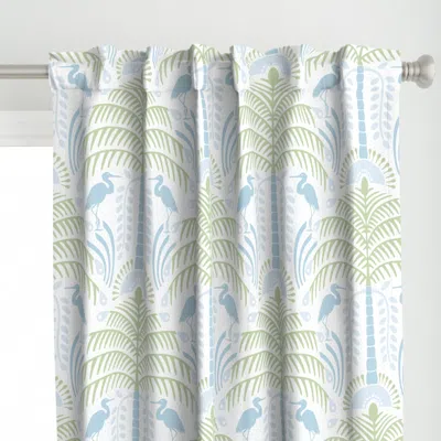 Spoonflower Palm Trees Sunburst Art Curtain Panel